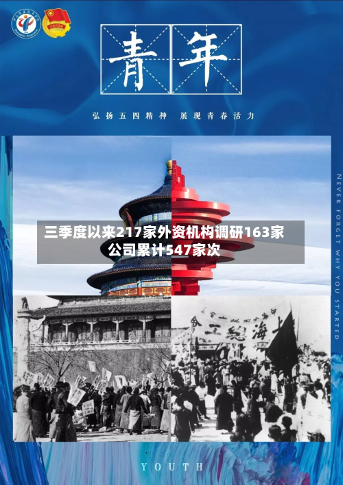 三季度以来217家外资机构调研163家公司累计547家次