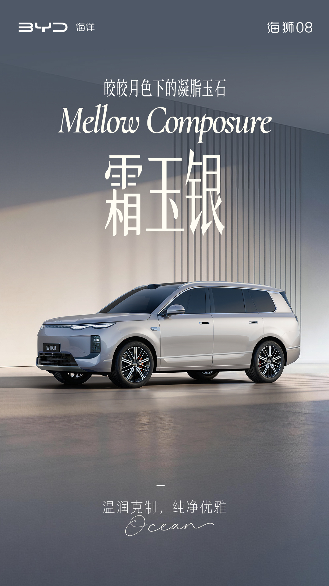 定位海洋旗舰 SUV，比亚迪公布海狮 08 多款高定车色